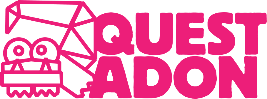 Questadon mascot: a pink origami creature