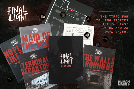 Final Light TTRPG Core Book, adventure zines, maps, character sheets, and digital tokens
