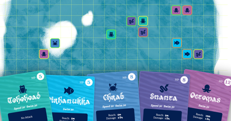 Ice-Fishing Mini Game: printable creature cards for a winter festival one-shot